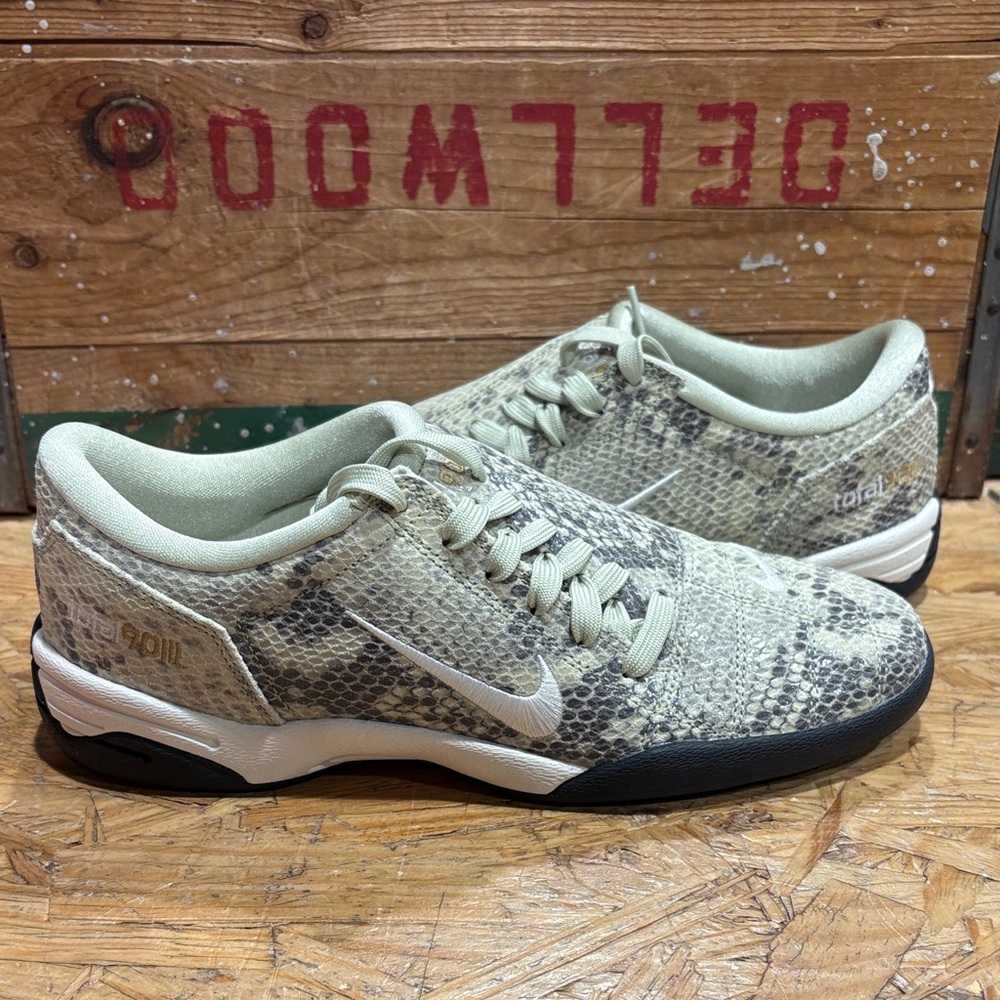 Nike T90 SE Sage and Black Snake Pattern Sneakers